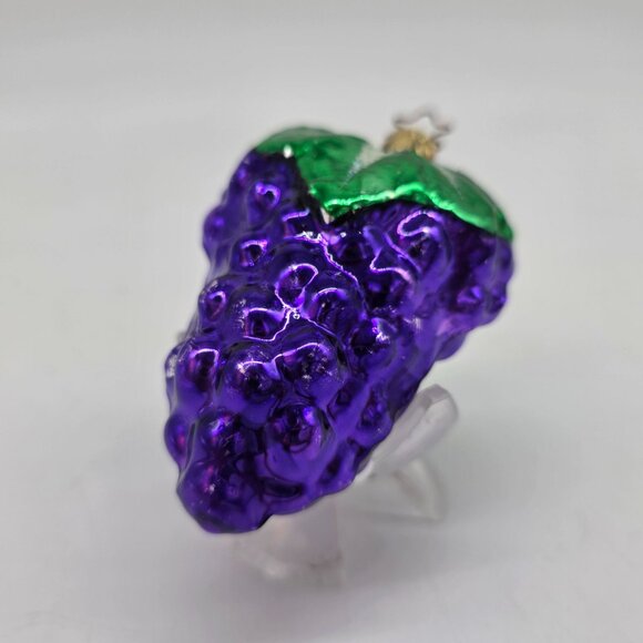 Inge Glas Grapes German Glass Christmas Ornament Purple 4" - Picture 2 of 7